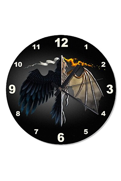 Cakatablo Ceas de perete cu design dragon Game of Thrones, cu diametrul de 30 cm