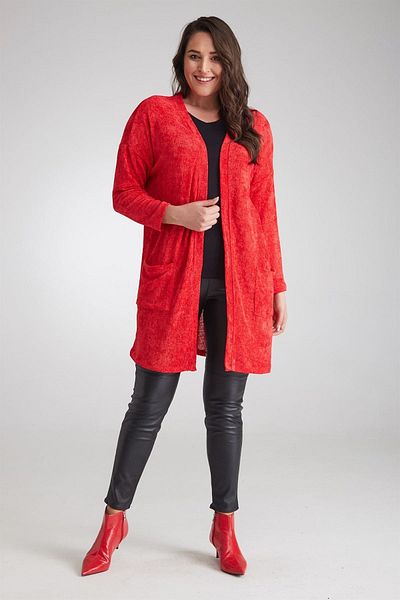 Seamoda Women's Corduroy Cardigan Red-Bb PRA-236763-217648