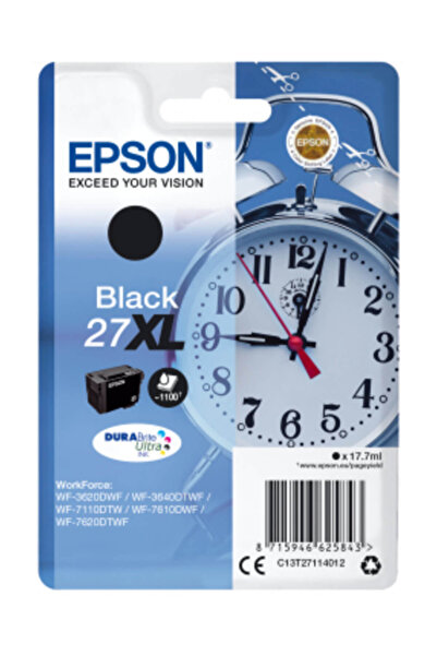 EPSON Оригинална мастилена касета Epson T2711 / C13T27114010, черна, 1100 стр...