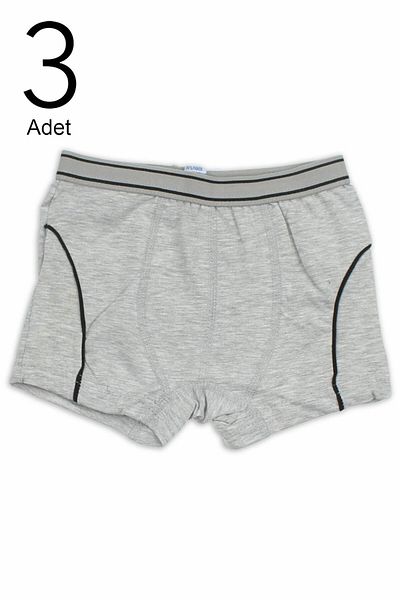 Tutku Boy's Grey 3 Pack Lycra Boxer ELF568TUT01333