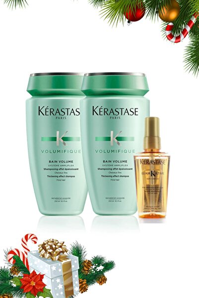 Kerastase Volumifique Hacimlendirici Şampuan Bain Volume 250 ml x 2 + Elixir Ultime Yağ 50 ml 2840095040049