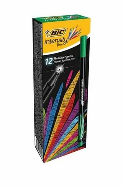 Bic Intensity Fine Liner Thin Tip Pen Green Box of 12