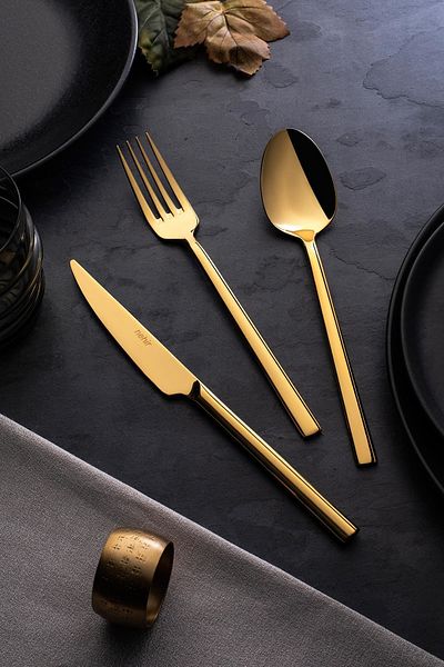 Nehir Dalyan TıtGold 89P Cutlery Set with Cardboard Box
