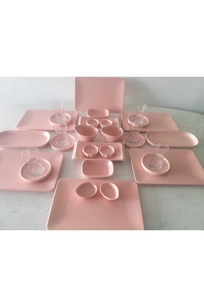 Keramika Matte Light Pink Breakfast Set 32 Pieces