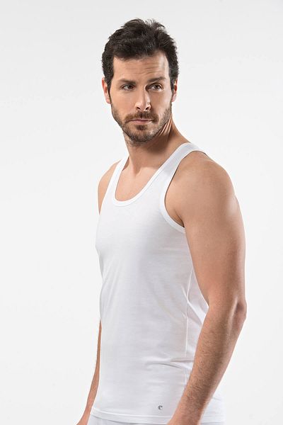Cacharel 1101 Men's Cotton White Tank Top