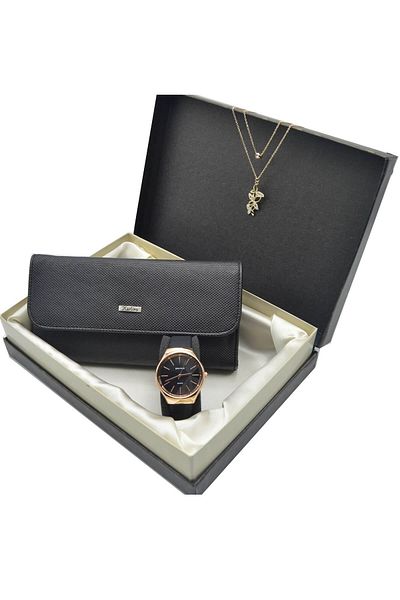 Spectrum Gift Set Black - Karlino Wallet - Spectrum Clock - Necklace