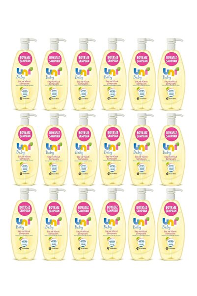 Uni Baby شامبو بدون صبغة 700 مل مع مضخة - مجموعة من 18 قطعة للأطفال