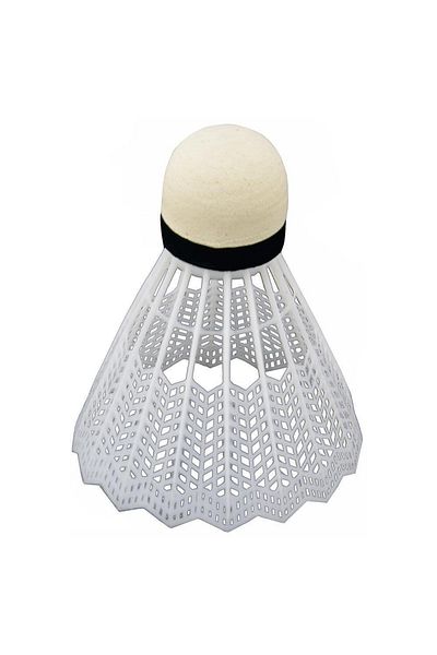 Delta 6 White Badminton Balls with Plastic Head in Practice Box