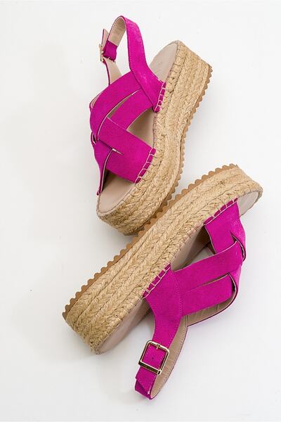 LuviShoes Lontano Fuchsia Suede Genuine Leather Women's Sandals