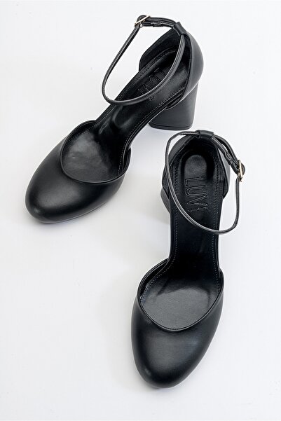 LuviShoes Oslo Black Skin dámské boty na vysokém podpatku