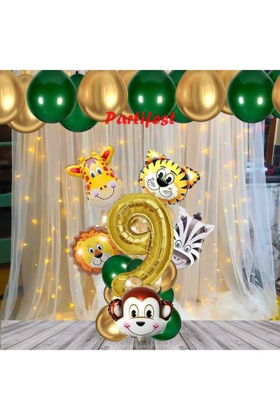Parti Station مجموعة بالونات سفاري أنيمالز إيج بالون سفاري كونسيبت مجموعة بال...