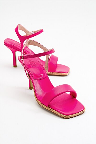 LuviShoes Нові фуксія шкіряні жіночі туфлі на підборах