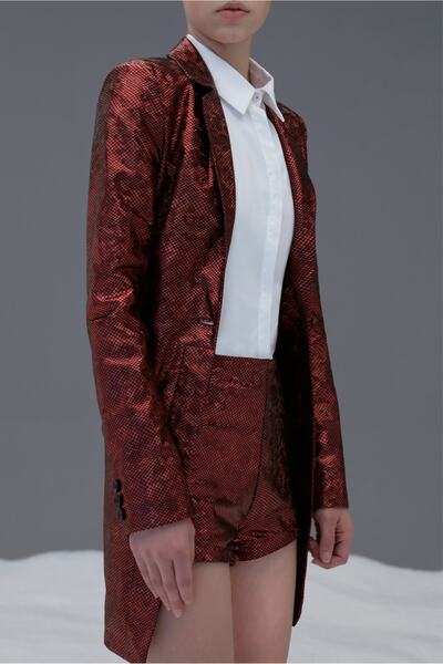 St Regga Parlak Deri Mini Şort