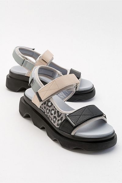 LuviShoes Sandale de damă cu model Tedy negru gri