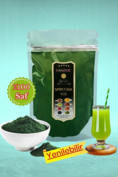 Hanzade Bitkisel Yenilebilir Spirulina Yosun Tozu 250 Gr