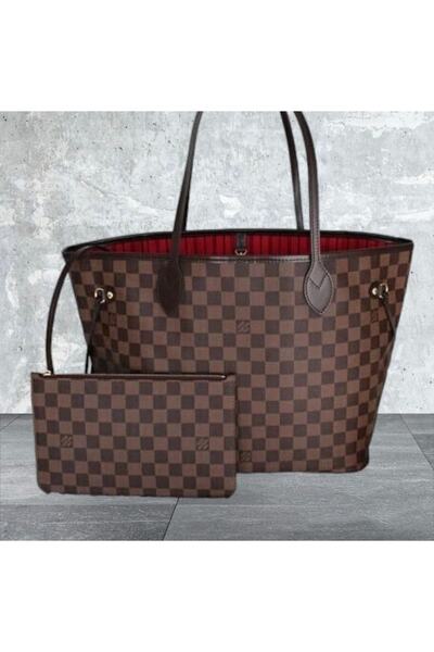 Doze Neverfull Shoulder Bag with Brown Checkered Wallet
