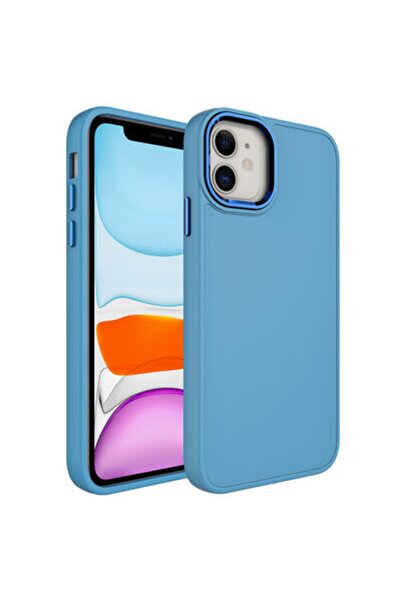 Rivor Apple Iphone 11 Kılıf Metal Çerçeve Hassas Butonlu Renkli Içi Kadife La...