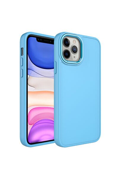 Rivor Apple Iphone 12 Pro Max Kılıf Metal Çerçeve Hassas Butonlu Renkli Içi K...