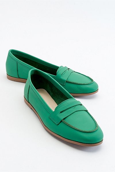 LuviShoes F02 Γυναικείες μπαλαρίνες Green Skin