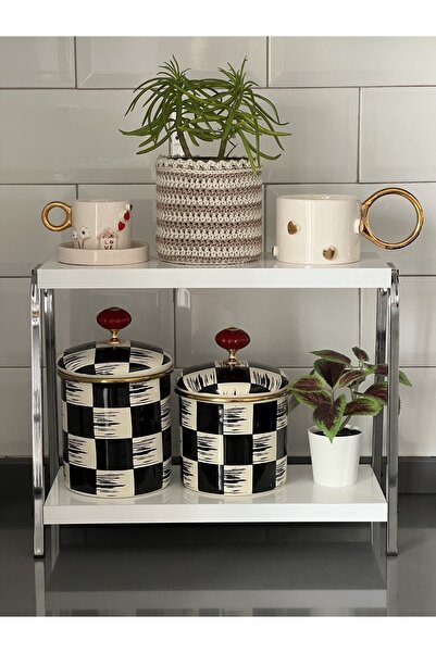 Kafe ss Sweet Smile Mutfak Raf Krom Beyaz Tezgah Üstü Raf Kahve Köşesi Raf Banyo Raf Baharatlık