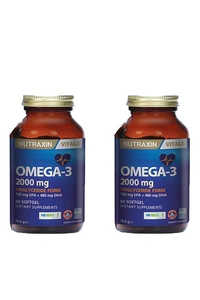 Nutraxin Omega 3 Fish Oil - 2000 Mg 60 Softgel X2