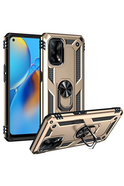 Rivor Oppo A74 4g Uyumlu Kılıf Military Armour Yüzüklü Standlı Koruyucu Kapak
