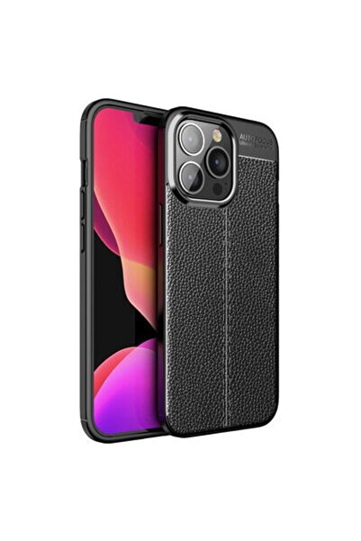 Rivor Apple Iphone 14 Pro Uyumlu Kapak Kamera Korumalı Deri Görünümlü Dikiş D...