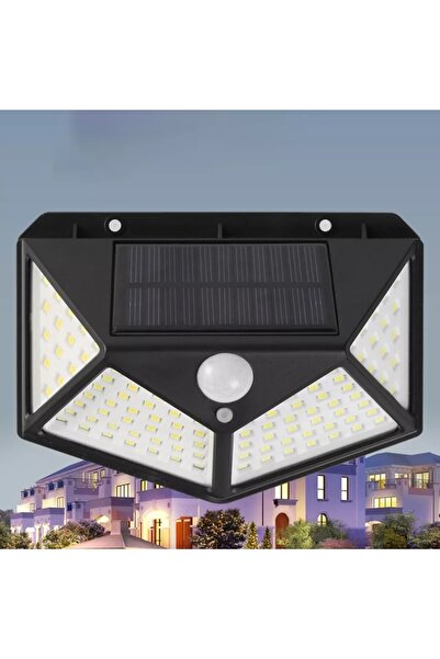 Kyrotech Solar Güneş Enerjili Hareket Sensörlü Duvar Lambası Bahçe Lambası Kamp Lambası 100 Ledli Su Geçirmez