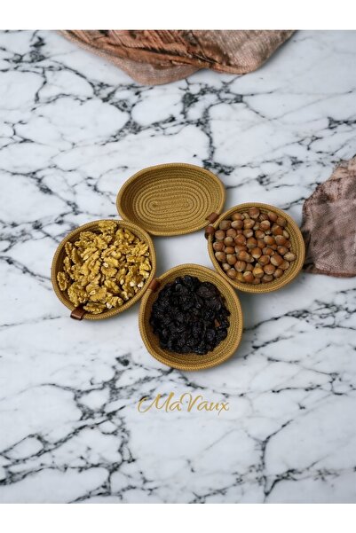 MaVaux Daisy 4-Piece Decorative Stylish Washable Jute Snack Bowl