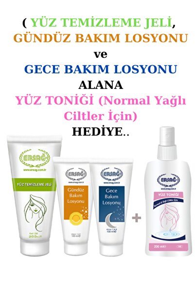 Ersağ Besleyici Paket (yüz Temizleme Jeli,gece Ve Gündüz Bakım Losyonu Alana ...