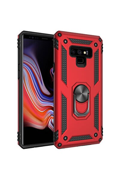 Rivor Samsung Galaxy Note 9 Uyumlu Kılıf Military Armour Yüzüklü Standlı Koruyucu Kapak