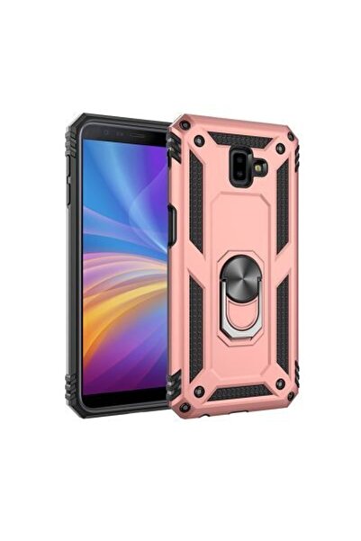 Rivor Samsung Galaxy J6 Plus Uyumlu Kılıf Military Armour Yüzüklü Standlı Kor...