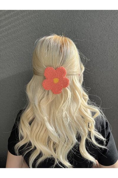 asyakuş مشبك أوتوماتيكي مطرز يدويًا من Efsarstudio على شكل زهرة الرمان والبابونج