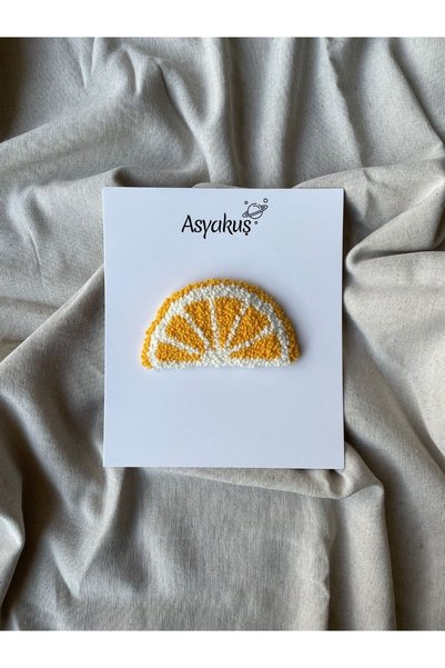 asyakuş Efsarstudio Handmade Lemon Punch Embroidery Automatic Buckle