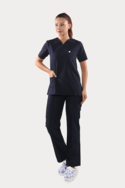 PRODEXY زي طاقم العمل للنساء باللون الأزرق الداكن لمستشفى الطبيب المتدرب 308
