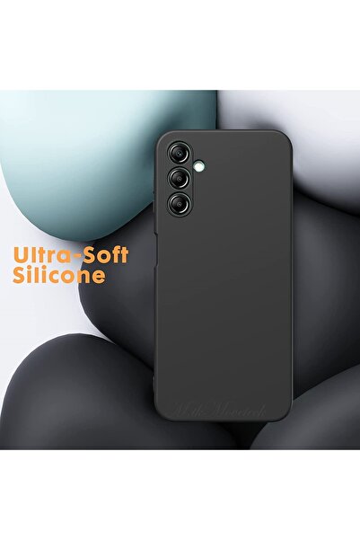 m.tk moveteck Samsung Galaxy A14 Uyumlu Kılıf Soft Yumuşak Silikon + 9h Ekran Koruyucu Set Kamera Korumalı Kapak