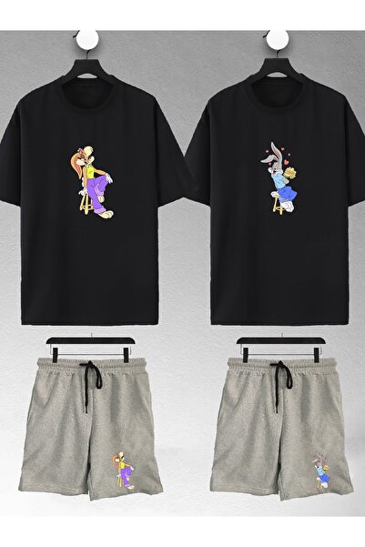 macklin للجنسين النساء الرجال باغز باني ولولا مطبوعة عاشق زوجين مزيج تصميم كب...