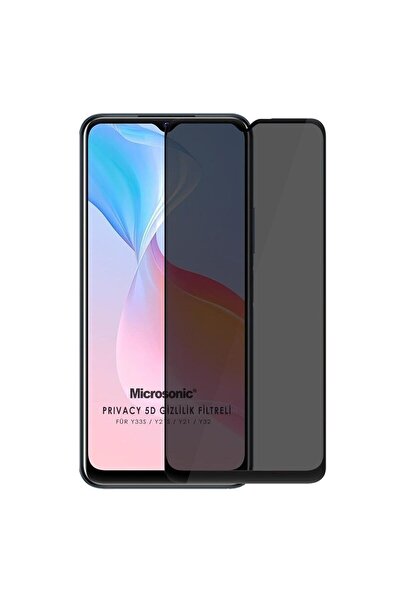 piblue واقي شاشة زجاجي Vivo Y21 Privacy 5d مع فلتر الخصوصية باللون الأسود