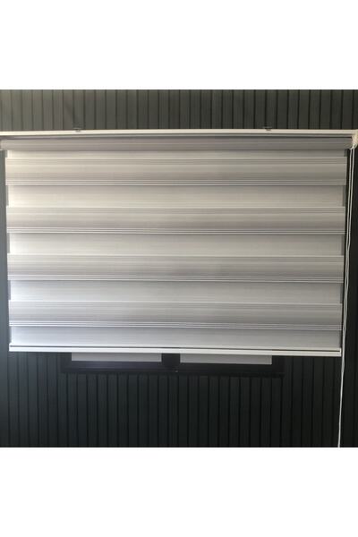 Lotus Chico Açık Gri Simli Pliseli Zebra Stor Perde-mutfak- Oturma Odası-chicov6