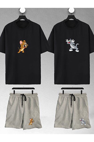 macklin Unisex Kadın Erkek Şaşkın Tom Ve Jerry Baskılı Sevgili Çift Kombini T...