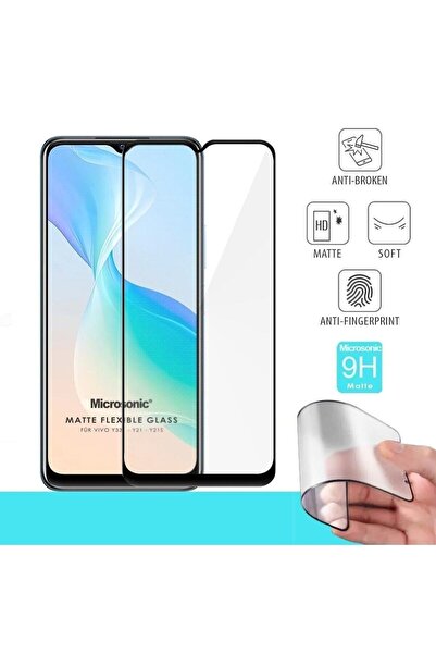 piblue واقي شاشة مرن من السيراميك غير اللامع من Vivo Y21 باللون الأسود