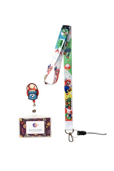 neptünstore سوبر ماريو - مجموعة علجوم الفطر مكونة من 3 أحزمة للرقبة والهاتف +...