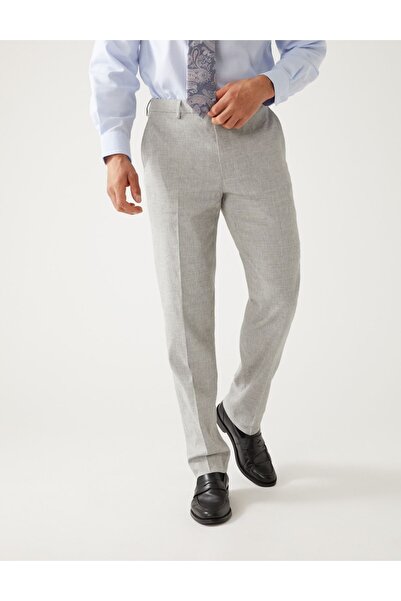 Marks & Spencer Tailored Fit Italian Linen Miracle™ Pantolon