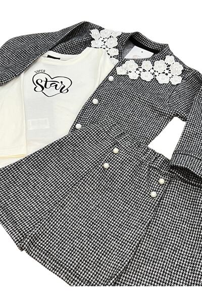 cloudkidclub Çiçekli Incili Ceket-etek Super Star Kız Takım 1-5yaş