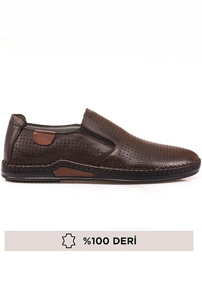 maximoda Genuine Leather, Perforated, Summer, Stitched to the Sole, Men's Shoes