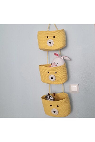 afralya home 3lü Çocuk Odası Düzenleyici Askılı Sepet, Oyuncak Sepeti