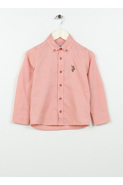 U.S. Polo Assn. Plain Red Boy's Shirt Cedcolorkıds023y