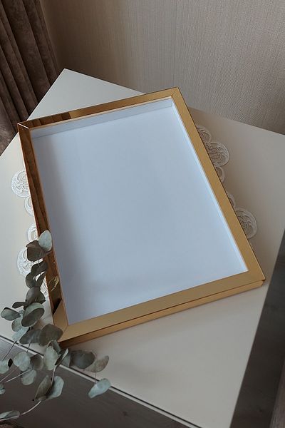 Verda Çerçeve 32x42 Cm 5 Cm Adâncime Ramă de memorie cu trandafiri acoperită cu aur! Pentru buchete de mireasa