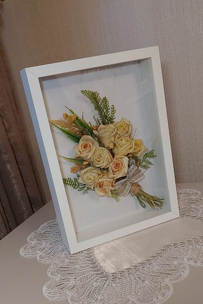 Verda Çerçeve Κορνίζα μνήμης 21x30 εκ. Κουτί τριαντάφυλλου λευκού δαπέδου! Νέος Κορνίζα Μνήμης Trend