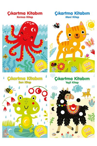 0-6 Yaş Yayınları Çıkartma Kitabım Serisi Kırmızı, Mavi, Sarı Ve Yeşil Kitap ...